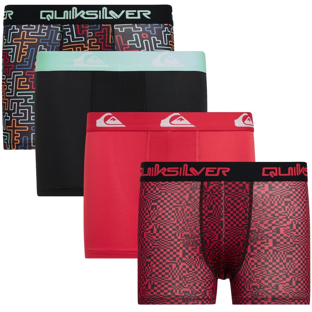 NEW Quiksilver Boys Underwear 4 Pack Boxer Briefs for Boys 6-18 Durable Stretch